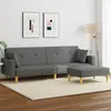 Image de Canapé-lit À 2 Places Avec Repose-pied Gris Foncé Tissu Vidaxl
