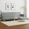 Image de Canapé-lit À 2 Places Avec Repose-pied Gris Clair Tissu Vidaxl