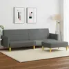Image de Canapé-lit À 2 Places Avec Repose-pied Gris Foncé Tissu Vidaxl