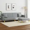 Image de Canapé-lit À 2 Places Avec Oreillers Et Repose-pied Gris Clair Vidaxl