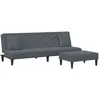Image de Ensemble De Canapés 2 Pcs Avec Coussins Gris Foncé Velours Vidaxl