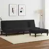 Image de Ensemble De Canapés 2 Pcs Avec Coussins Noir Velours Vidaxl
