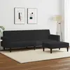 Image de Ensemble De Canapés 2 Pcs Noir Velours Vidaxl