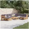 Image de Vidaxl salon de jardin avec coussins 11 pcs bois massif d'acacia