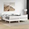 Image de Cadre De Lit Sans Matelas Blanc 200x200 Cm Bois Massif De Pin Vidaxl