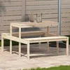Image de Table De Pique-nique 110x134x75 Cm Bois Massif De Pin Vidaxl