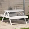 Image de Table De Pique-nique Blanc 105x134x75 Cm Bois Massif De Pin Vidaxl