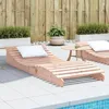 Image de vidaXL Chaise Longue Transat de Patio Lit de Repos de Jardin Bain de Soleil Piscine Terrasse Balcon Moderne Bois Massif 832587