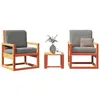 Image de vidaXL Salon de Jardin 3 pcs Sièges de Patio Ensemble de Meubles Mobilier de Terrasse Arrière-cour Extérieur Cire Marron 844646