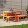 Image de vidaXL Table de Pique-nique Table à Manger Rectangulaire Meuble de Camping Jardin Terrasse Patio Extérieur Moderne Cire 844648