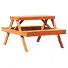 Image de Vidaxl table de pique-nique marron 105x134x75 cm bois massif pin