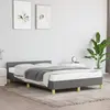 Image de Cadre De Lit Sans Matelas Gris Foncé 120x190 Cm Tissu Vidaxl