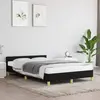 Image de Cadre De Lit Sans Matelas Noir 120x190 Cm Tissu Vidaxl