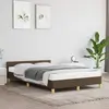 Image de Cadre De Lit Sans Matelas Marron Foncé 120x190 Cm Tissu Vidaxl