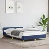 Image de Cadre De Lit Sans Matelas Bleu 120x190 Cm Tissu Vidaxl