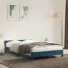 Image de Cadre De Lit Sans Matelas Bleu Foncé 120x190 Cm Velours Vidaxl