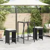 Image de vidaXL Tabourets de bar jardin coussins lot de 2 noir résine tressée tabouret tabouret de bar extérieur chaise de bar 368686
