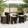 Image de vidaXL Tabourets de bar jardin coussins lot de 6 marron résine tressée tabouret tabouret de bar extérieur chaise de bar 368691