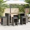 Image de vidaXL Tabourets de bar de jardin et coussins lot de 6 résine tressée tabouret tabouret de bar extérieur chaise de bar 368693