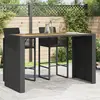 Image de Table De Bar De Jardin Et Dessus En Bois Acacia Résine Tressée Vidaxl
