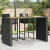 Image de vidaXL Table de bar de jardin et dessus en bois acacia résine tressée 368700