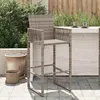 Image de vidaXL Lot de 2 Tabourets de Bar de Jardin Chaise de Pub Siège de Bistrot Meuble de Terrasse Balcon Patio Extérieur Gris 368704