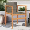 Image de Chaises De Jardin Lot De 2 Gris Résine Tressée Et Bois Massif Vidaxl