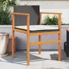 Image de Chaises De Jardin Coussins Lot De 2 Noir Résine Tressée Et Bois Vidaxl