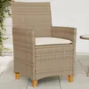 Image de vidaXL Lot de 2 Chaises de Jardin avec Coussins Sièges avec Accoudoirs Fauteuils de Terrasse Patio Moderne Beige Résine 368719