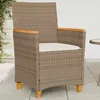 Image de vidaXL Lot de 2 Chaises de Jardin avec Coussins Sièges avec Accoudoirs Fauteuils de Terrasse Patio Moderne Beige Résine 368722