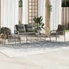 Image de vidaXL Salon de jardin 4 pcs avec coussins gris résine tressée 368729
