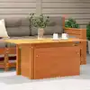 Image de Table De Jardin Cire Marron 100x50x75 Cm Bois Massif De Pin Vidaxl