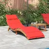 Image de Transat Avec Coussin Taupe 55 X 184 X 64cm Bois D'acacia Massif Vidaxl