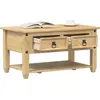 Image de Table Basse Avec Tiroirs Corona 85x50x45 Cm Bois De Pin Massif Vidaxl