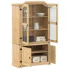 Image de vidaXL Vitrine en verre Corona 1035x42x180 cm bois de pin massif armoire armoire avec portes vitrées vitrine avec portes 4002777