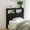 Image de Armoire Tête De Lit Avec Led Noir 100x17x102 Cm Vidaxl