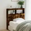 Image de Armoire Tête De Lit Avec Led Chêne Fumé 100x17x102 Cm Vidaxl