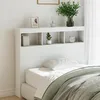 Image de vidaXL Armoire Tête de Lit avec LED Tête de Lit avec Compartiment Meuble de Rangement Chambre à Coucher Accessoire de 839189