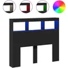 Image de Armoire Tête De Lit Avec Led Noir 120x17x102 Cm Vidaxl