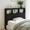 Image de vidaXL Armoire Tête de Lit avec LED Tête de Lit avec Compartiment Meuble de Rangement Chambre à Coucher Accessoire de 839190