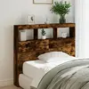 Image de Armoire Tête De Lit Avec Led Chêne Fumé 120x17x102 Cm Vidaxl