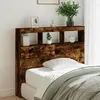 Image de vidaXL Armoire Tête de Lit avec LED Panneau de Lit avec Compartiment Tête de Lit avec Armoire Meuble de Chambre à 839193