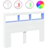 Image de Armoire Tête De Lit Avec Led Blanc 140x17x102 Cm Vidaxl