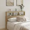 Image de Armoire Tête De Lit Avec Led Chêne Sonoma 140x17x102 Cm Vidaxl