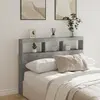 Image de Armoire Tête De Lit Avec Led Gris Béton 140x17x102 Cm Vidaxl