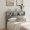 Image de Armoire Tête De Lit Avec Led Sonoma Gris 140x17x102 Cm Vidaxl