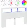 Image de Armoire Tête De Lit Avec Led Blanc 160x17x102 Cm Vidaxl