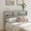 Image de Armoire Tête De Lit Avec Led Gris Béton 160x17x102 Cm Vidaxl
