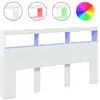 Image de Vidaxl armoire tête de lit avec led blanc 180x17x102 cm