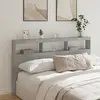 Image de Armoire Tête De Lit Avec Led Gris Béton 180x17x102 Cm Vidaxl